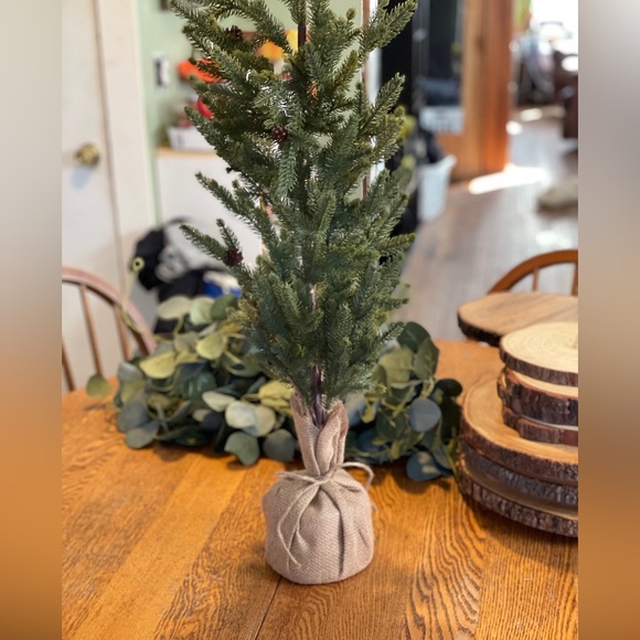 Other - 4 Green Burlap-Wrapped Holiday Tree